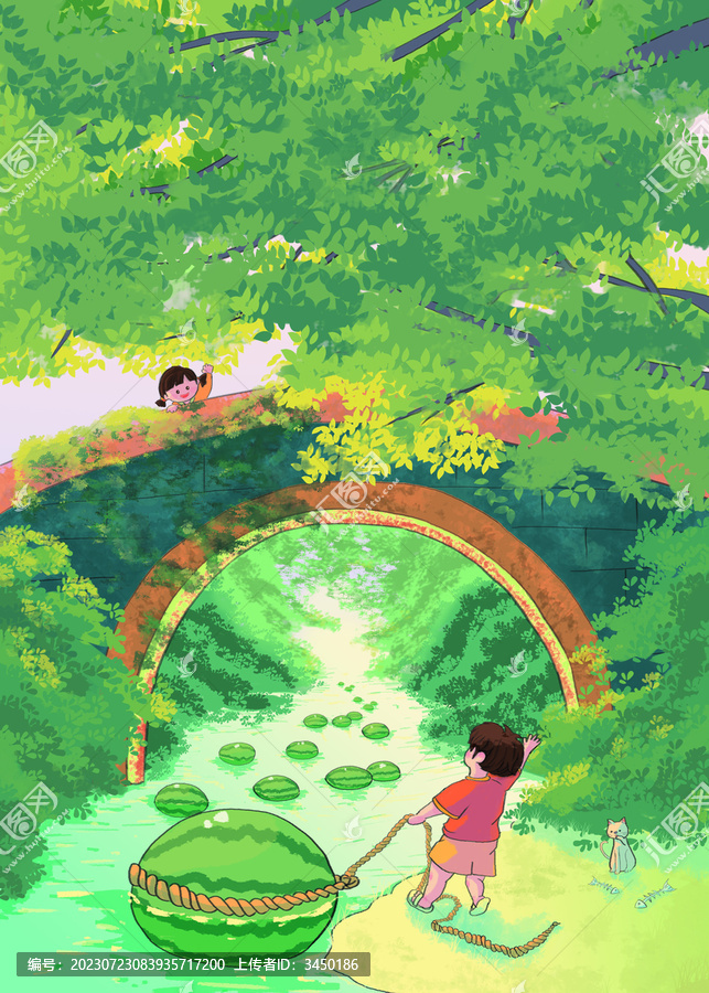 二十四節(jié)氣夏日河邊