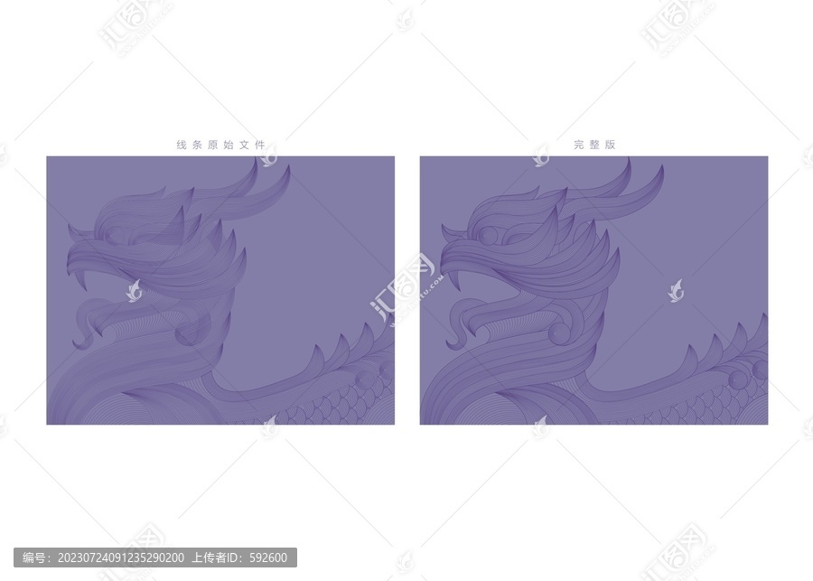 高端VI底紋獅子線條稿