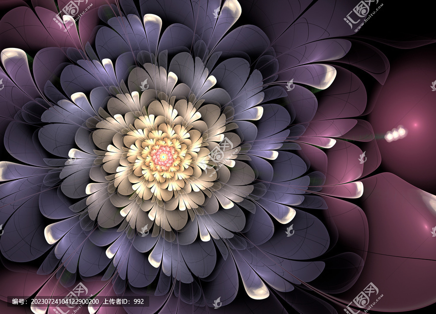 彩色分形花