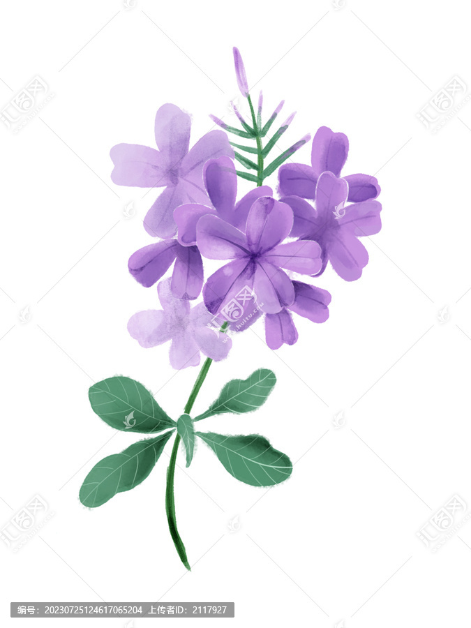 水彩手繪藍(lán)雪花