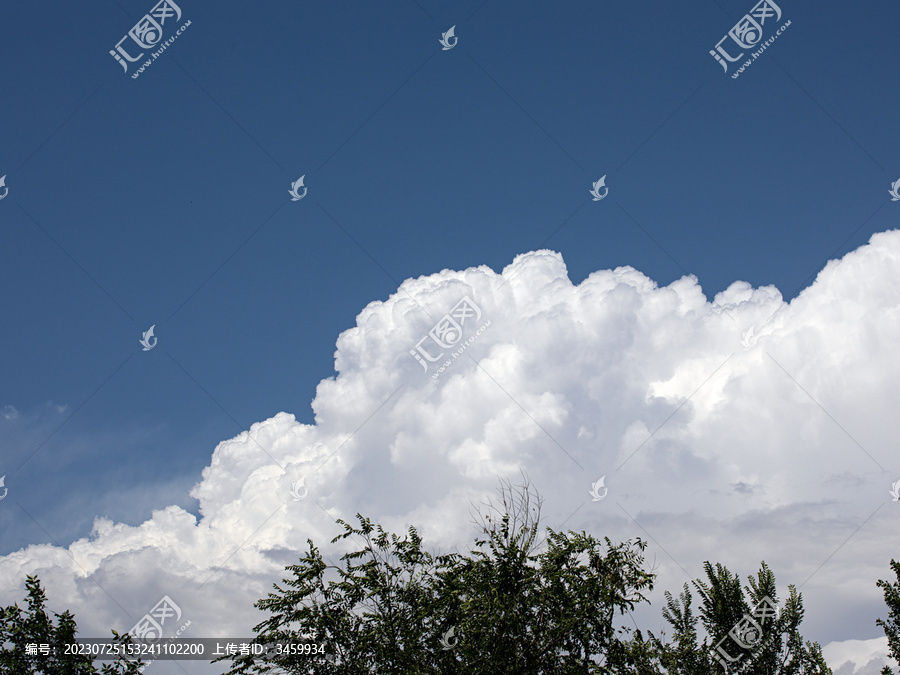 夏天晴朗天气下的蓝天白云背景