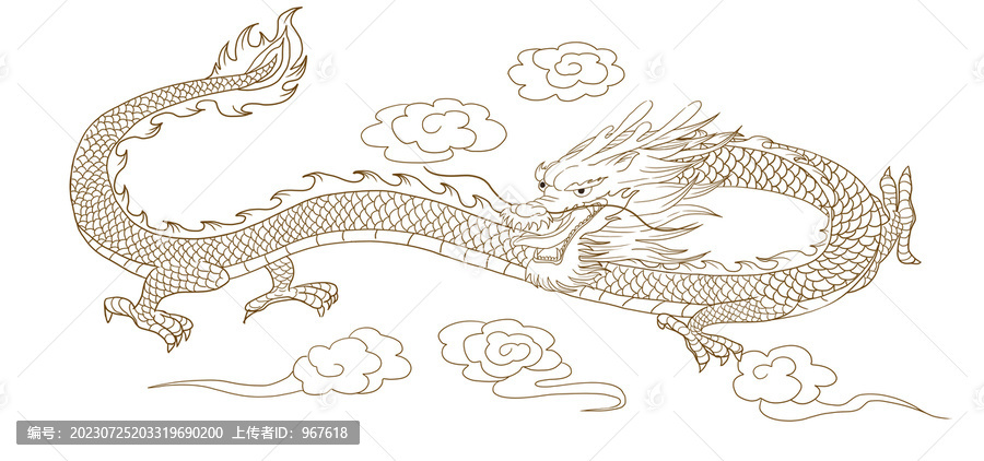 中國風(fēng)金龍主KV線稿
