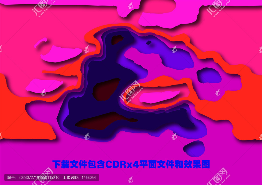 創(chuàng)意水潭剪紙矢量里的色塊搭配