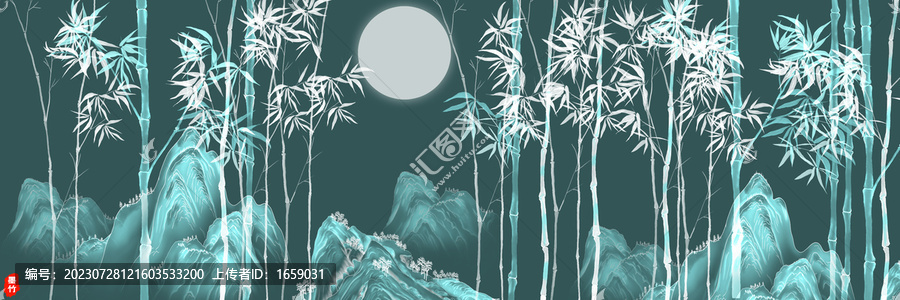 月夜竹林