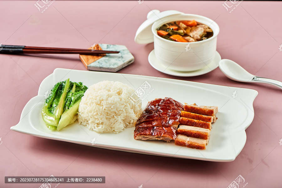 鸭烧拼烧肉饭