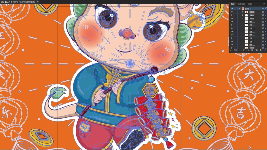 龍年國潮插畫