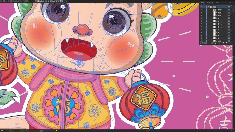 國潮龍年插畫