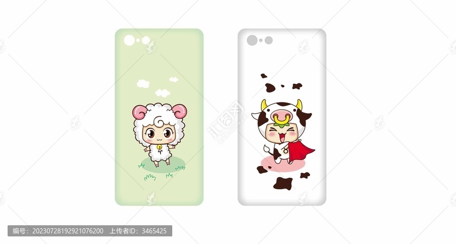 卡通動物手機(jī)殼插畫
