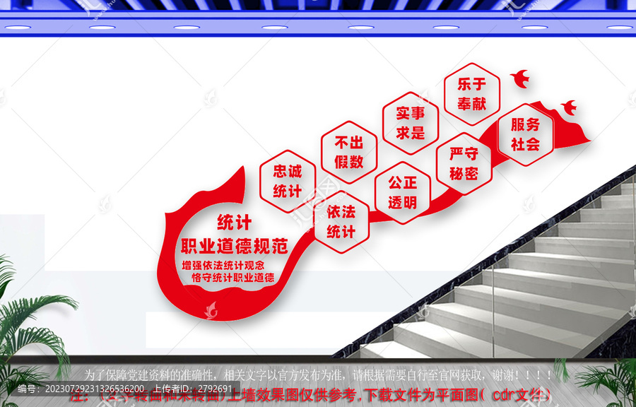 統(tǒng)計(jì)職業(yè)道德規(guī)范樓梯文化墻