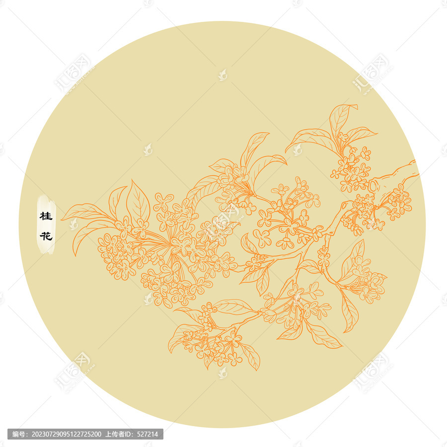 線描桂花