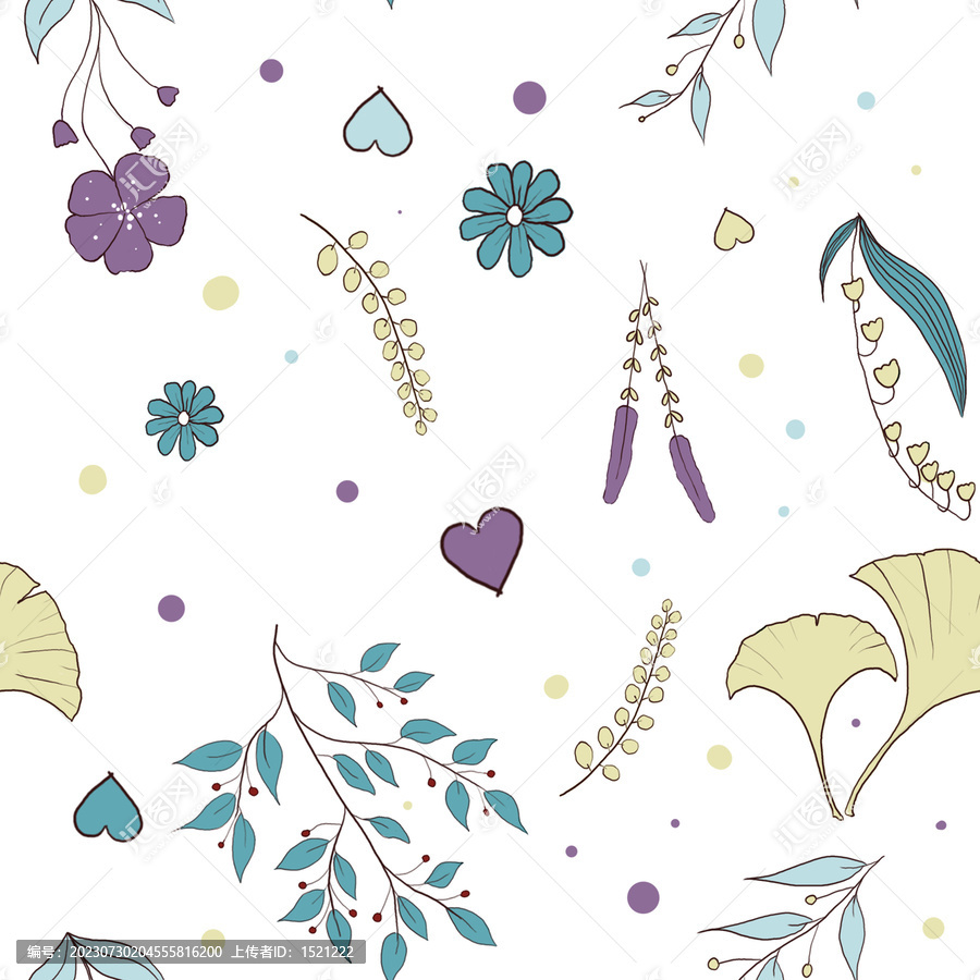 無縫四方連續(xù)碎花圖