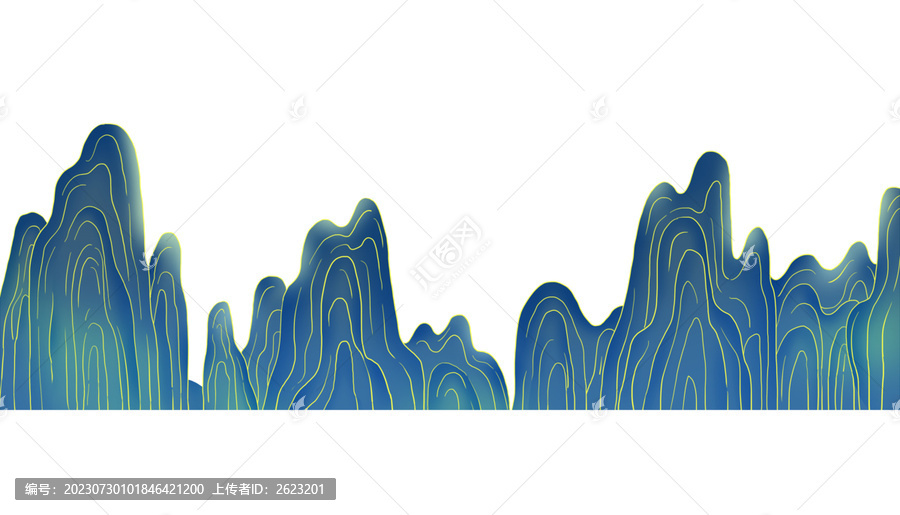 手繪國潮中國風山脈