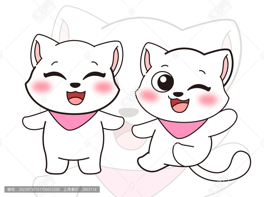 可愛(ài)小白貓小貓咪
