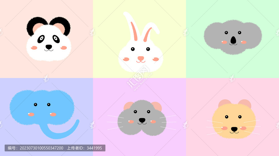 可愛(ài)毛絨動(dòng)物頭像