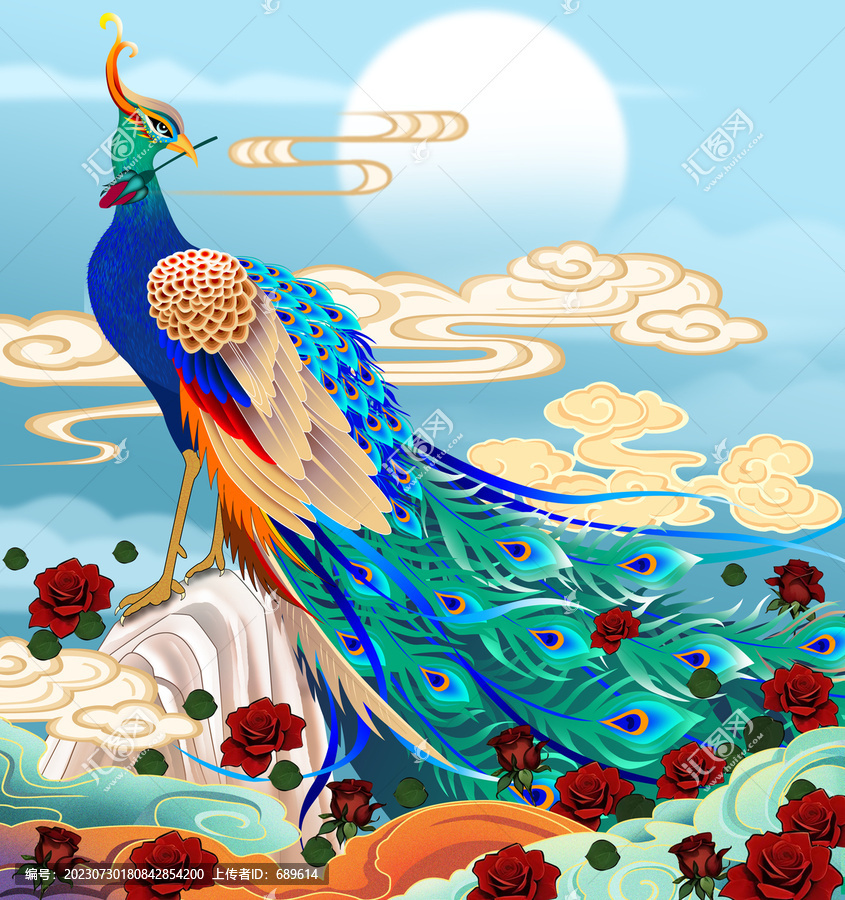 鮮花孔雀