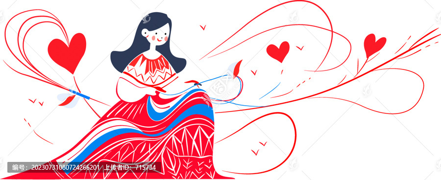 女人愛心插圖