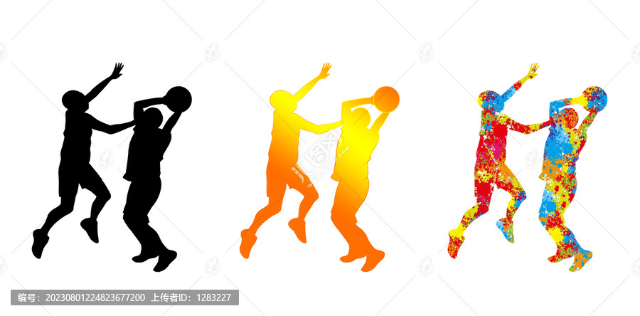 上籃運(yùn)動(dòng)剪影