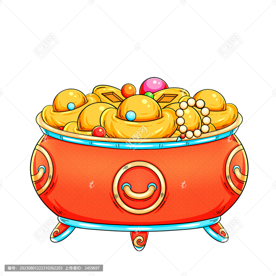 國(guó)潮喜慶中國(guó)卡通聚寶盆