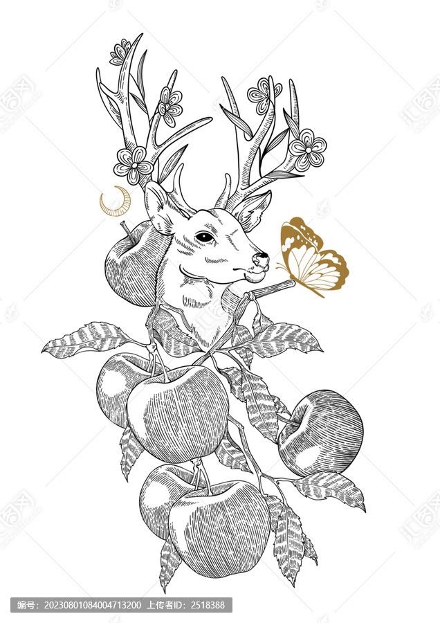 蘋(píng)果酒插畫(huà)