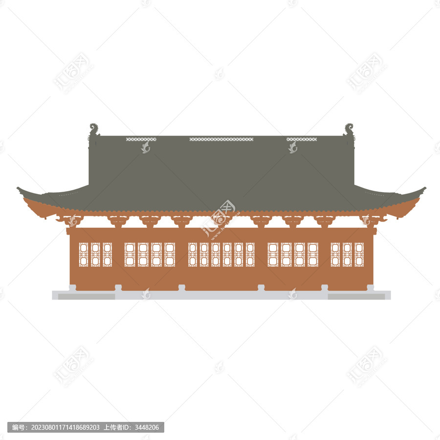 花廳正立面插畫圖
