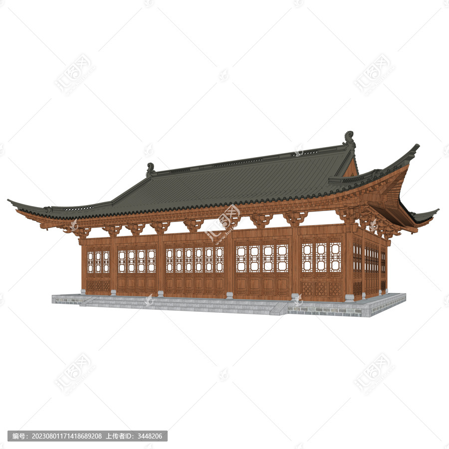 花廳軸測(cè)效果圖
