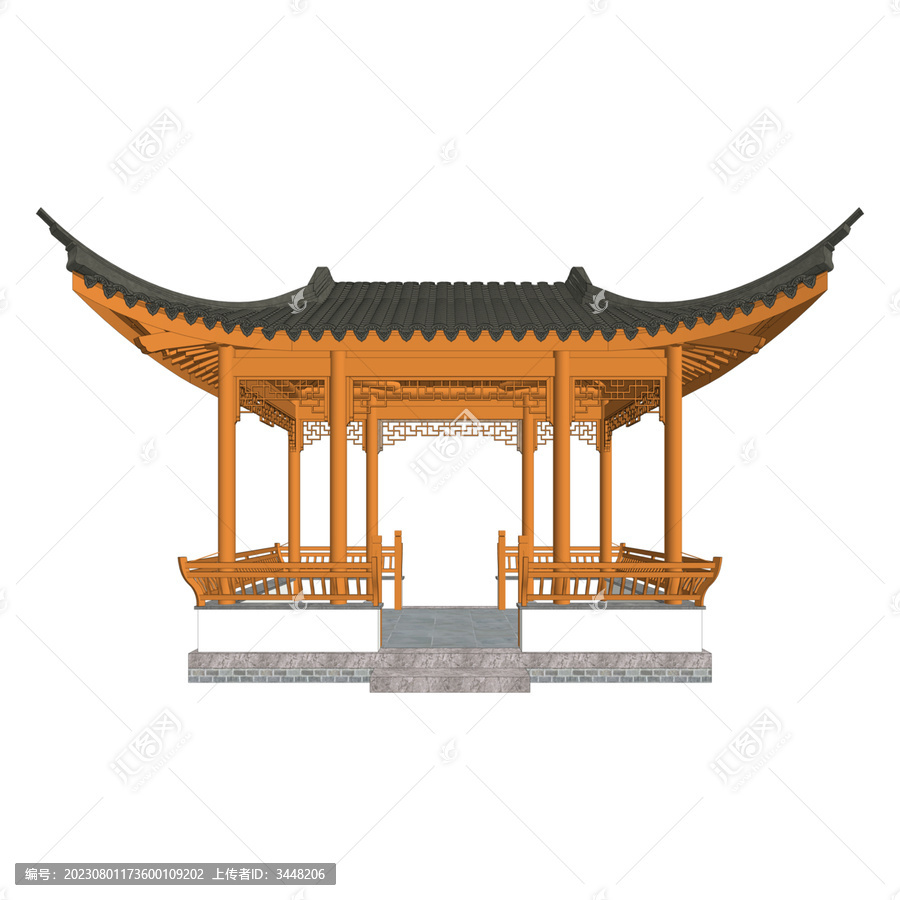 長(zhǎng)方亭立面效果圖