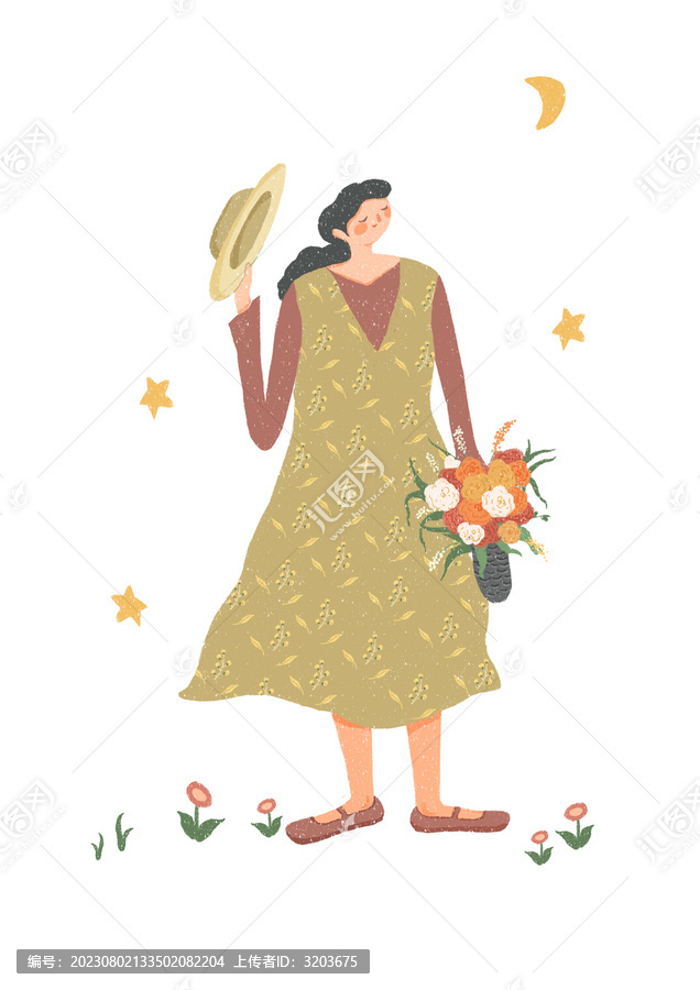 女孩人物插畫