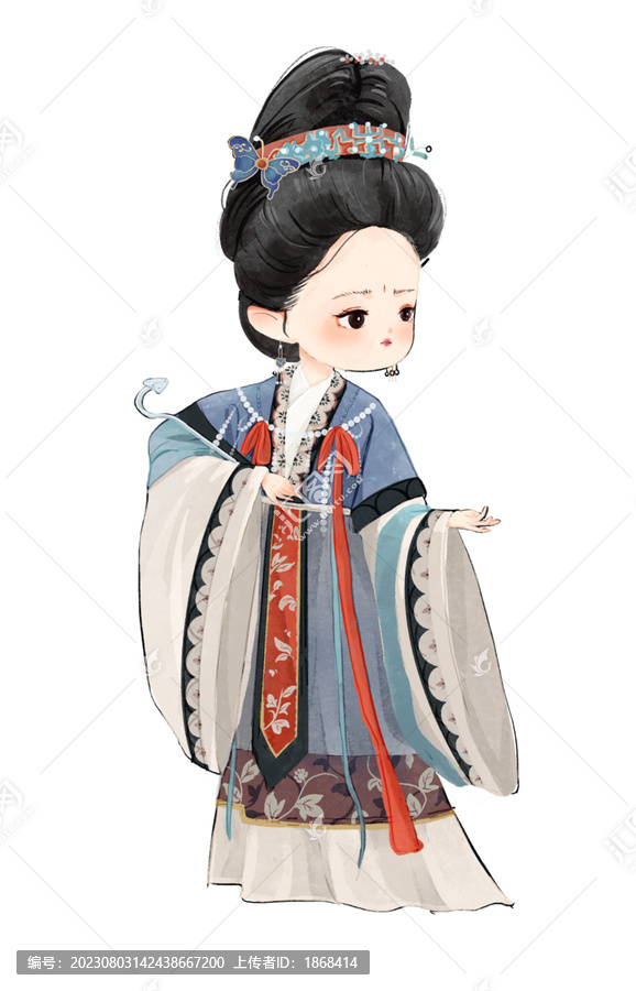 水彩古典國(guó)風(fēng)人物插畫
