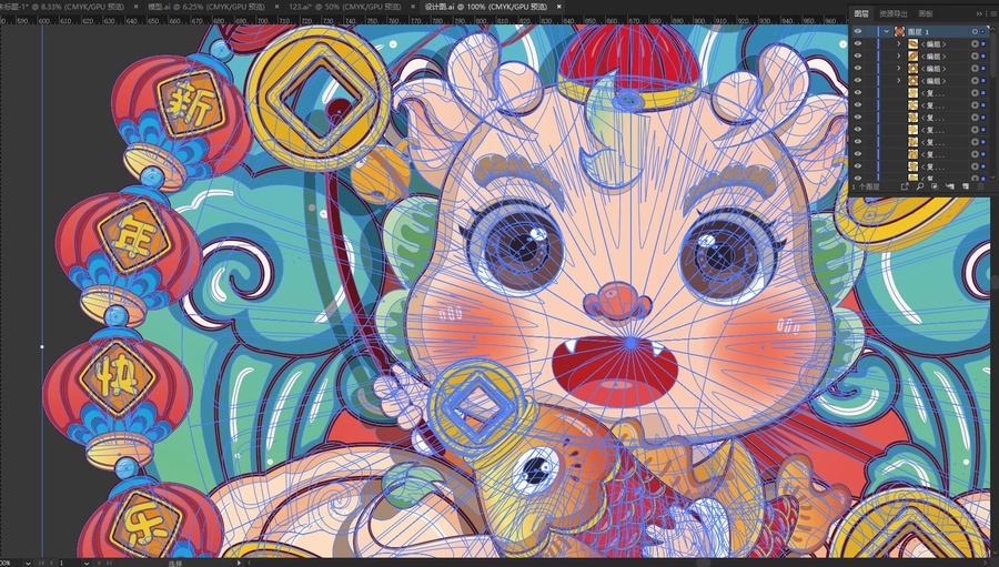 龍年國潮插畫