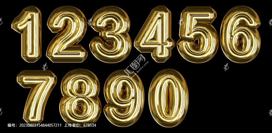 鎏金氣球阿拉伯?dāng)?shù)字