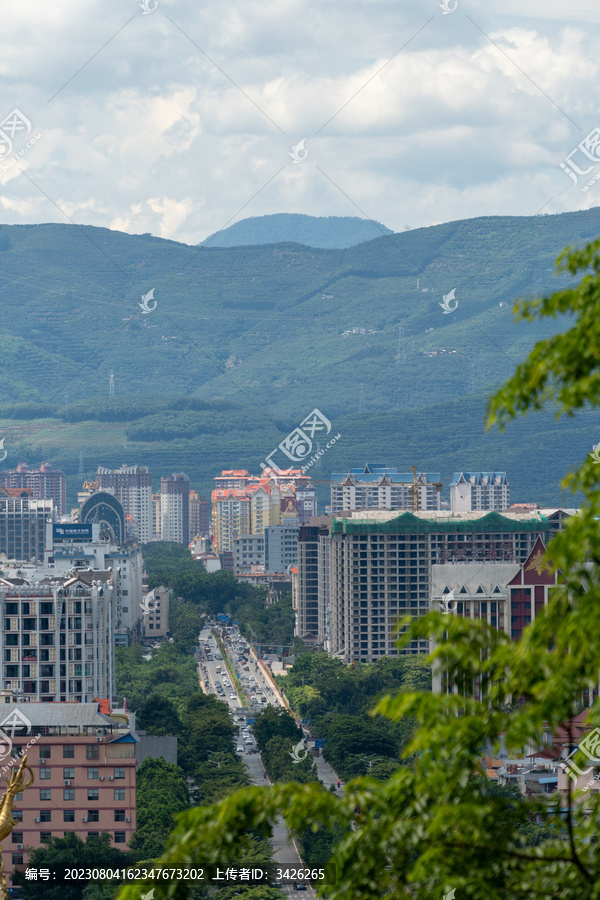 景洪市城市风光高视角