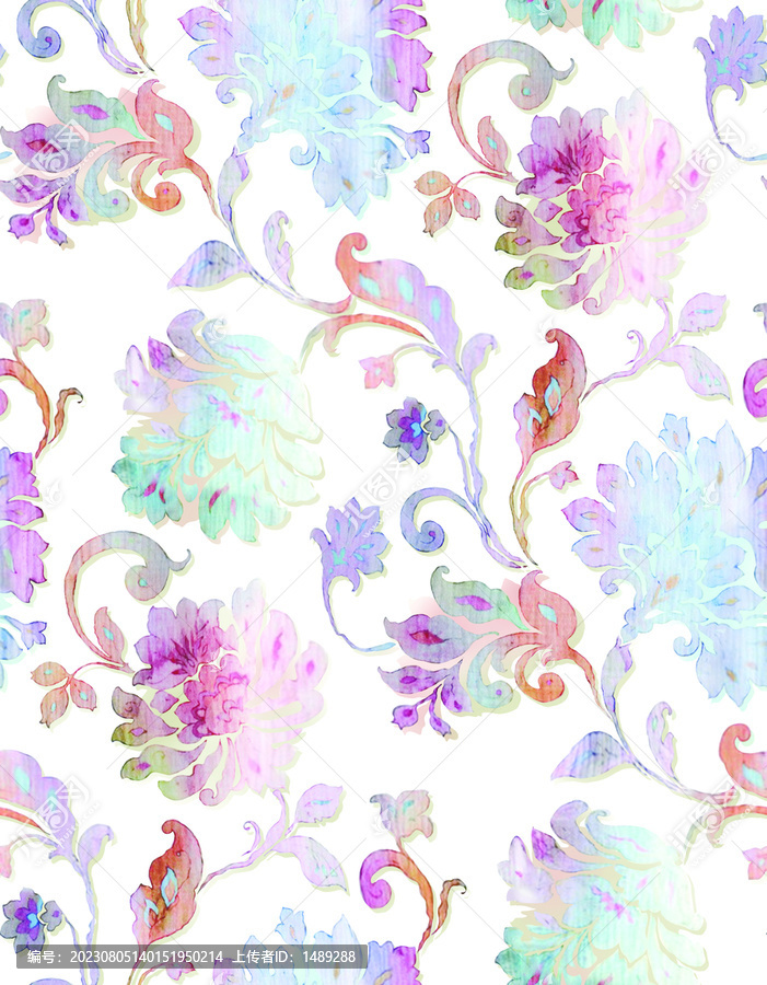 復古白底花朵