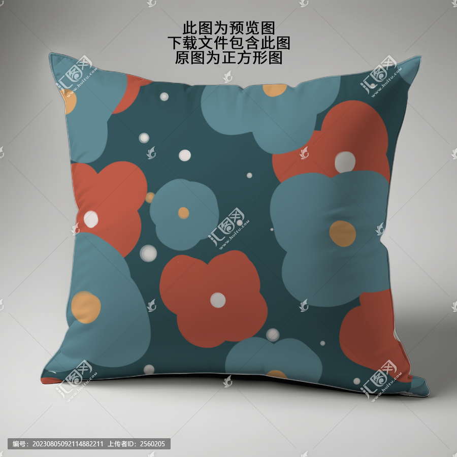 綠色花朵抱枕