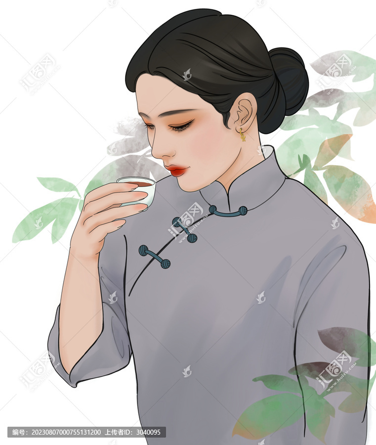 品茶國風(fēng)旗袍