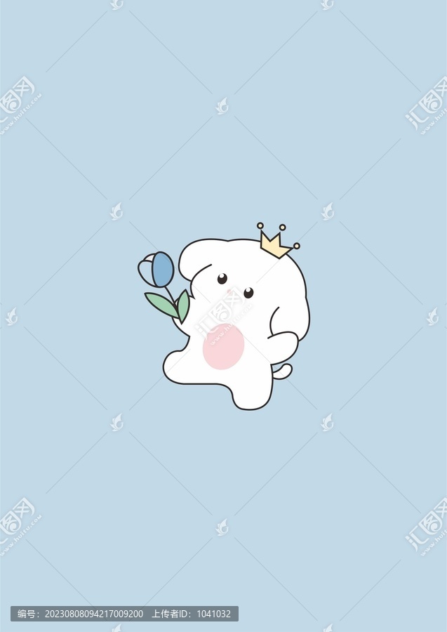 可愛的皇冠小白狗
