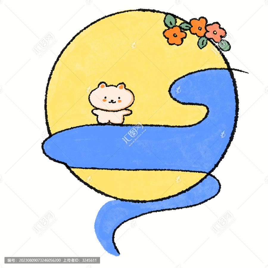卡通小兔過中秋