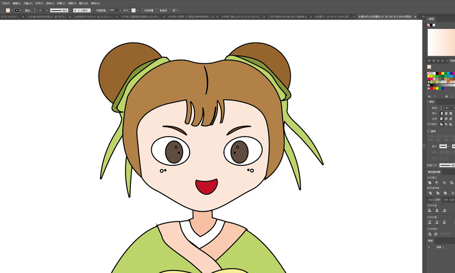 卡通古代小女孩素材