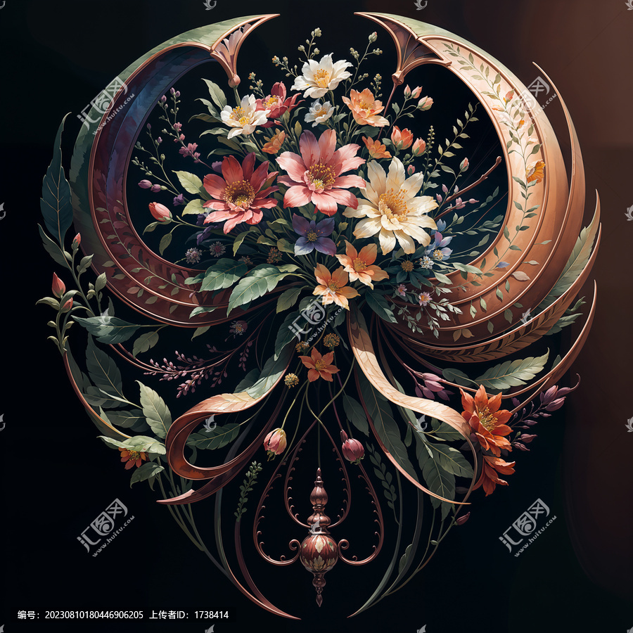 獨(dú)幅奢華裝飾花卉