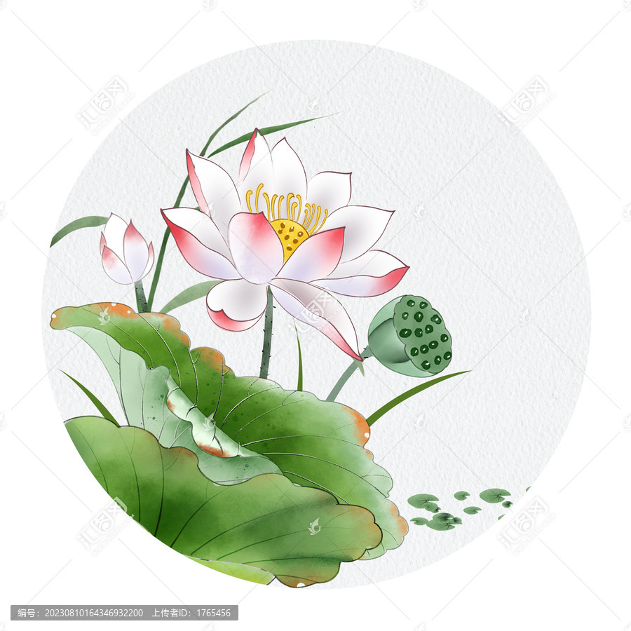 荷圓形小品