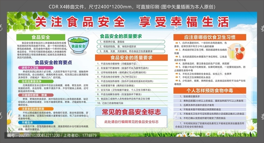 食品安全基本常識(shí)宣傳欄