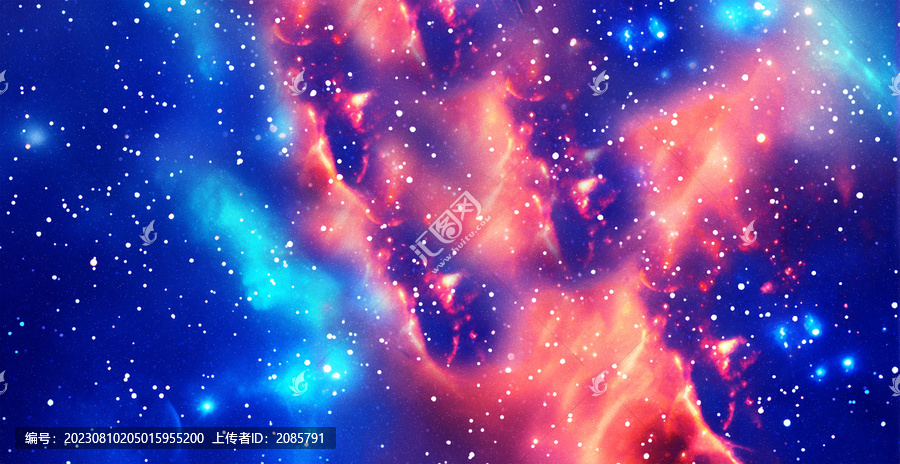 高清紅藍(lán)星空軟膜背景