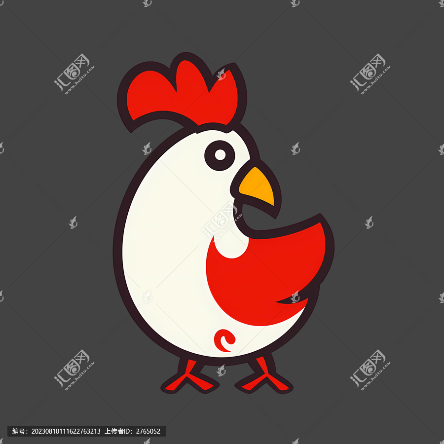 卡通雞ogo圖標(biāo)簡約矢量
