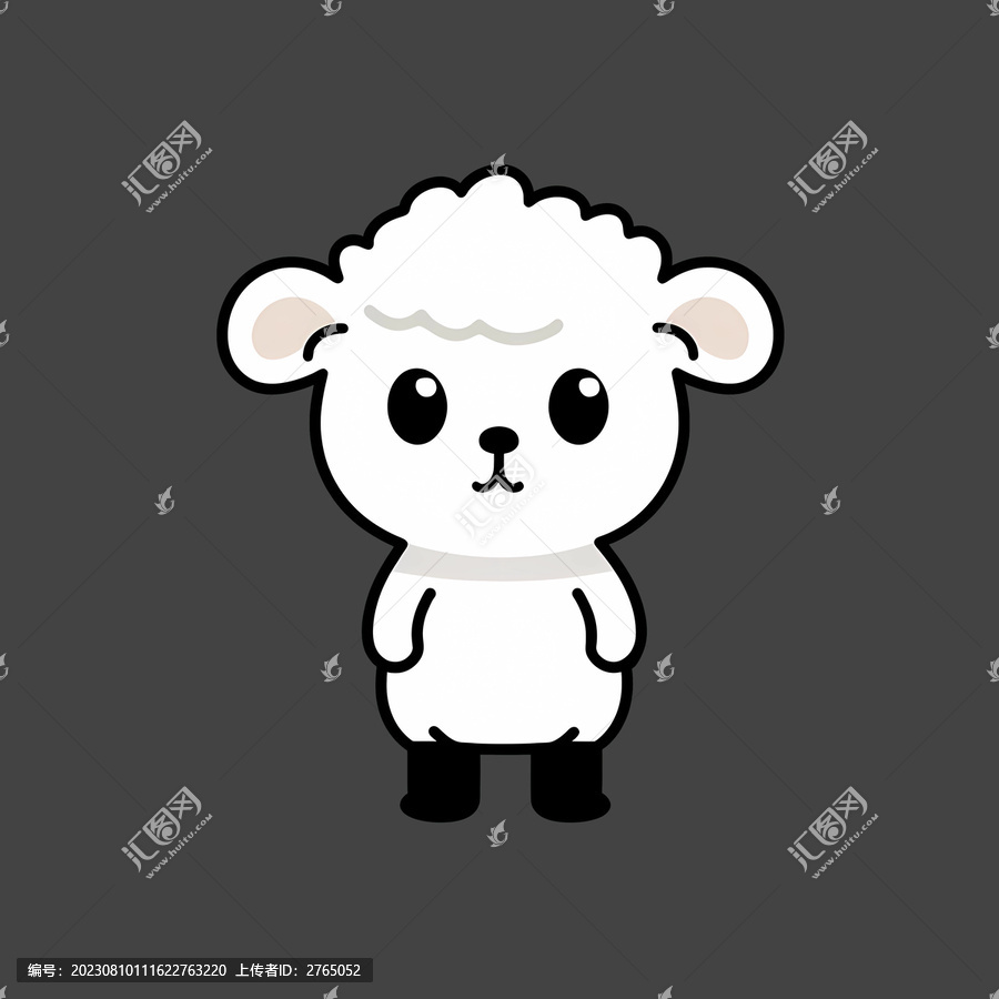 卡通羊ogo圖標(biāo)簡(jiǎn)約矢量