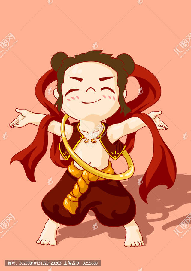 哪吒國潮插畫