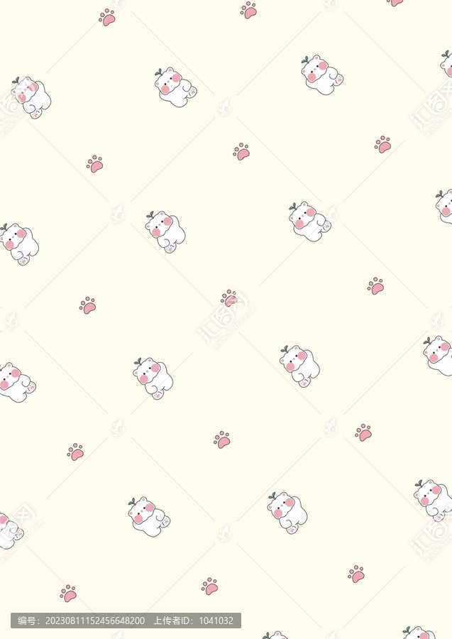 頭上長小草的小白熊