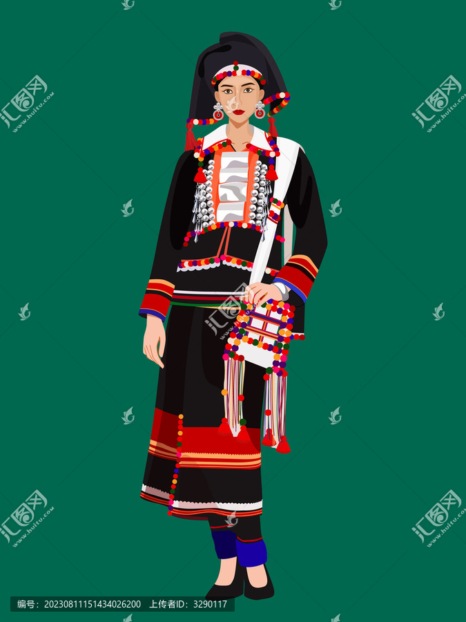 德昂族女人物素材