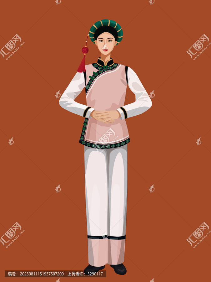 東鄉族女人物插畫