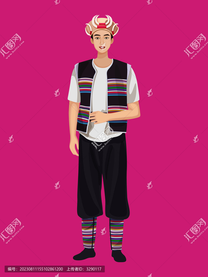 矢量獨(dú)龍族男人物插畫