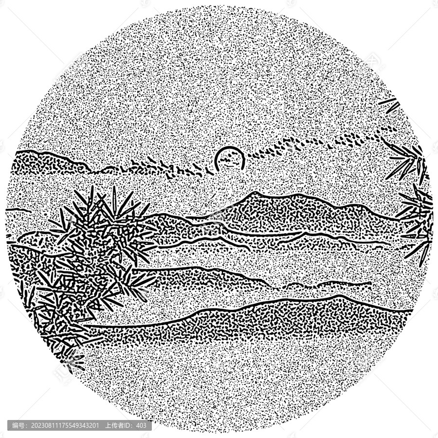 竹林山水磨砂雜點肌理紋