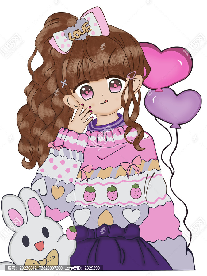 可愛卡通女孩